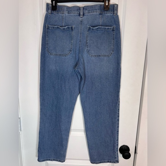 Sincerely Jules Elastic Waist Straight Leg Jean Trouser - Picture 2 of 5